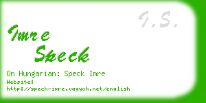 imre speck business card